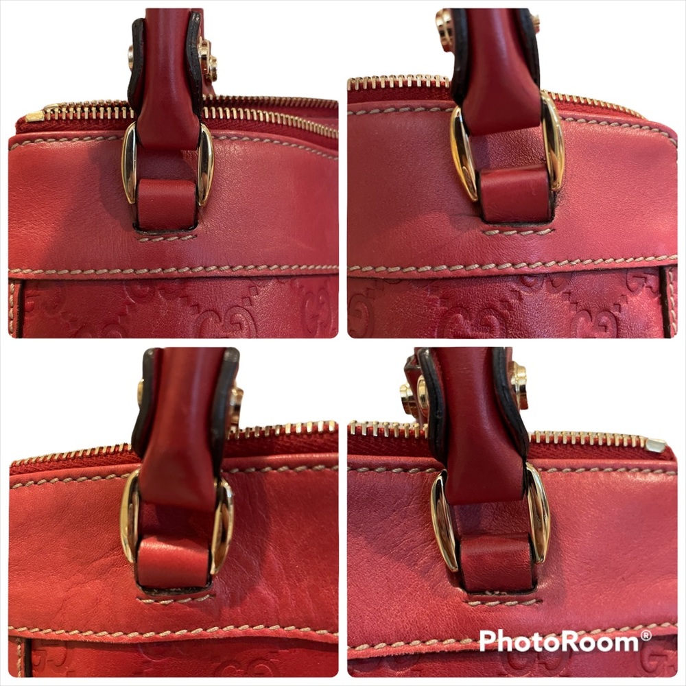 Authentic Gucci GG D Ring Abbey Calf Leather Bag in Red - Picture 9 of 11